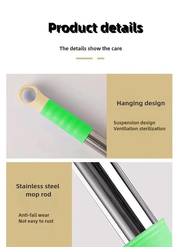 2-in-1 Self-Wringing Microfiber Spin Mop | 360° Swivel, Wet & Dry Cleaning, Stainless Steel Handle, Home & Kitchen Floor Mop