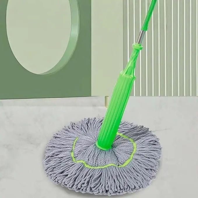 2-in-1 Self-Wringing Microfiber Spin Mop | 360° Swivel, Wet & Dry Cleaning, Stainless Steel Handle, Home & Kitchen Floor Mop