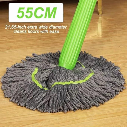2-in-1 Self-Wringing Microfiber Spin Mop | 360° Swivel, Wet & Dry Cleaning, Stainless Steel Handle, Home & Kitchen Floor Mop