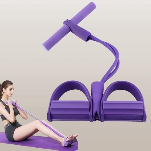 Pull Reducer Training Bands Natural Rubber 4 Tubes Body Trimmer Pedal Exerciser Yoga Crossfit Exercise, Arm Exercise, Tummy Body Building Training Men and Women