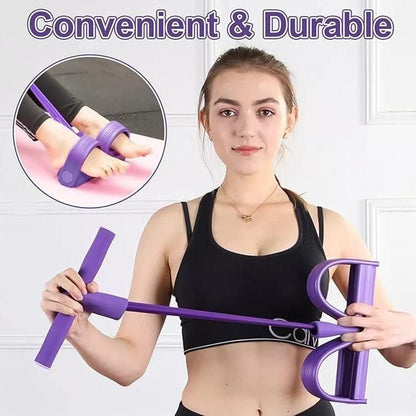 Pull Reducer Training Bands Natural Rubber 4 Tubes Body Trimmer Pedal Exerciser Yoga Crossfit Exercise, Arm Exercise, Tummy Body Building Training Men and Women